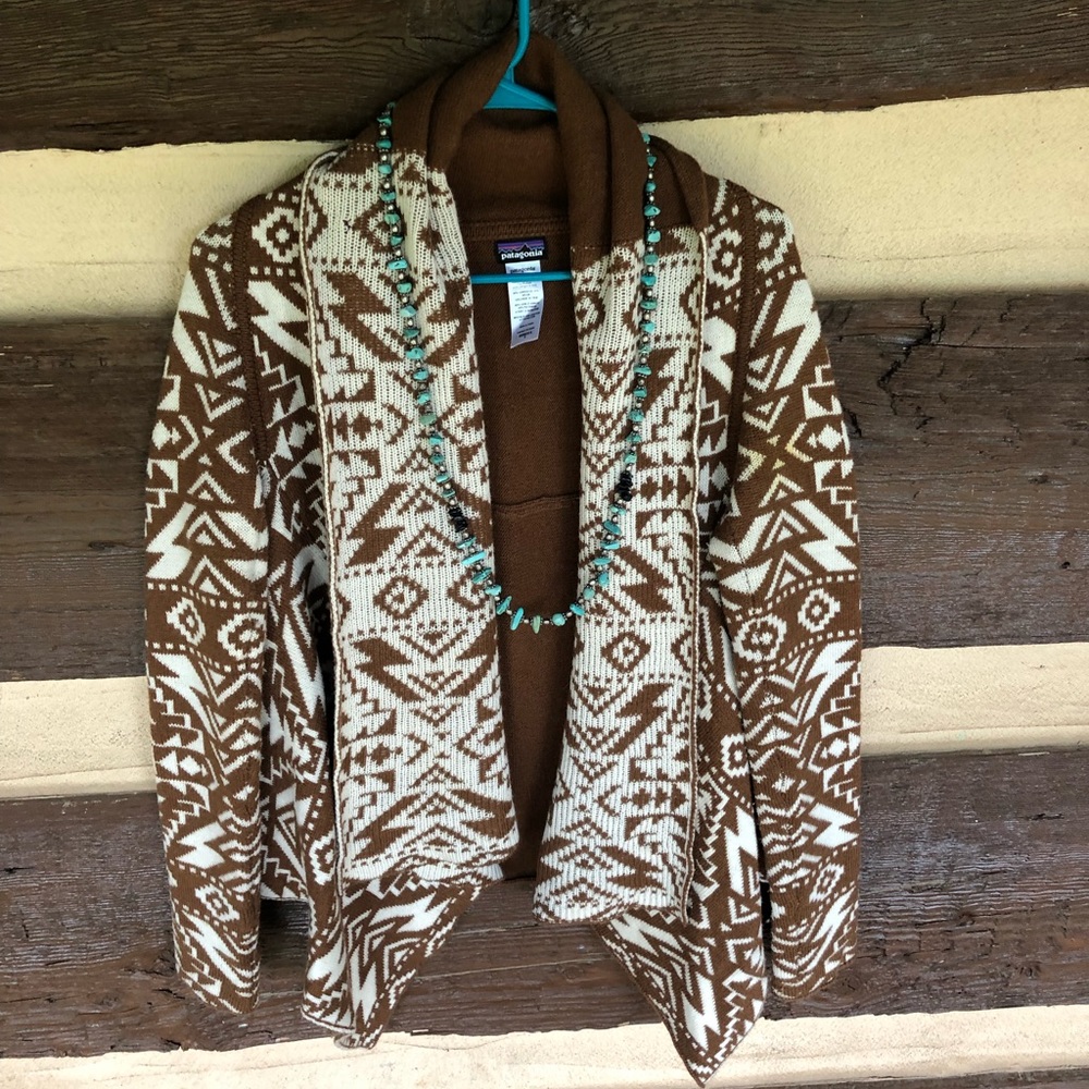 Patagonia Women’s S Navajo Southwest blanket cardigan sweater open front Aztec